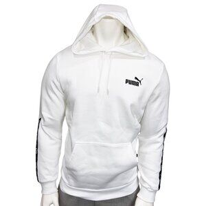 NWT PUMA MSRP $66.99 ESS TAPE LOGO MEN'S WHITE LONG SLEEVE HOODIE SWEATSHIRT